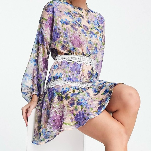 ASOS Hope & Ivy Tomasina Print Mini Dress - Picture 2 of 6